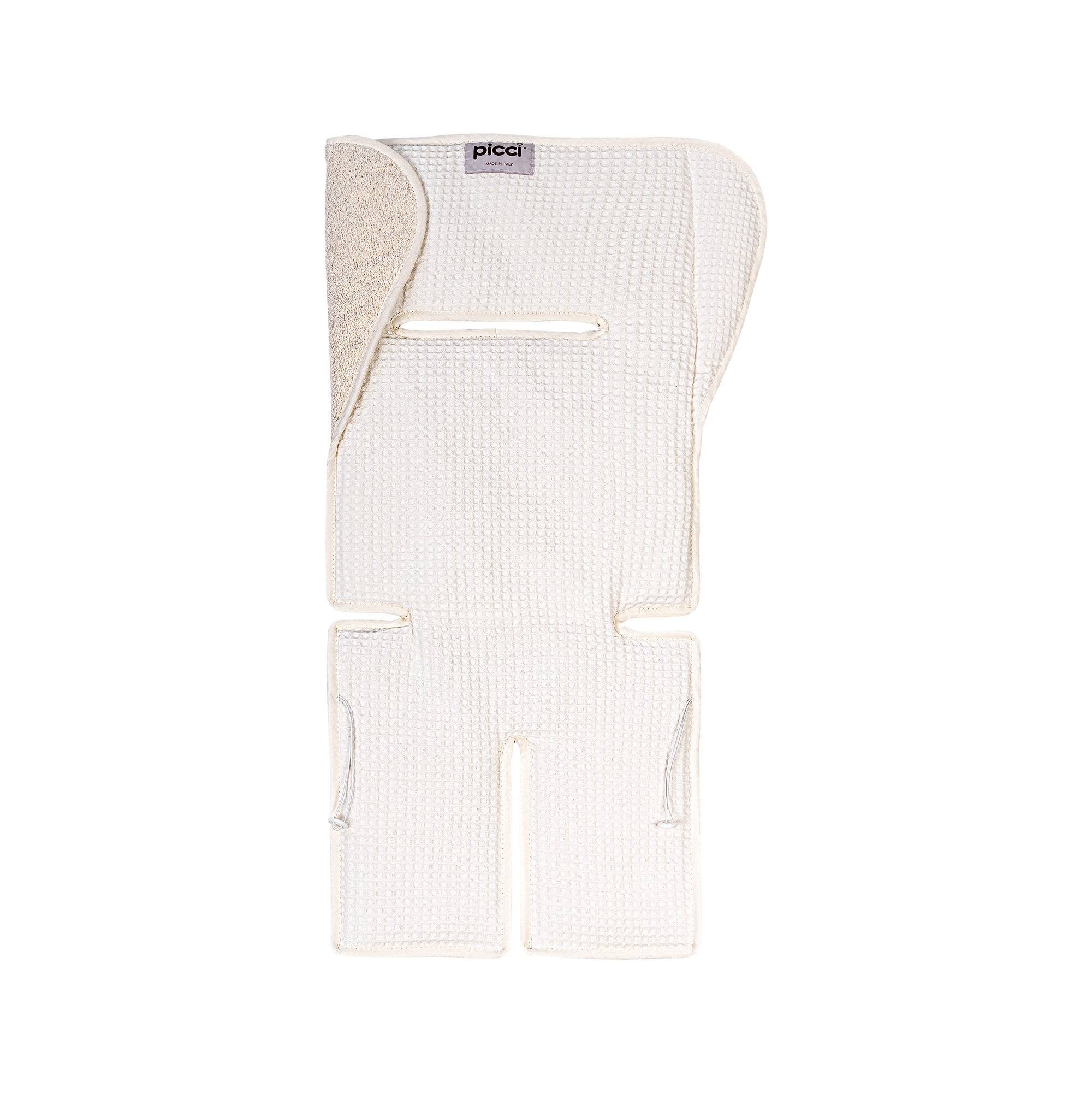 Copriseduta Fresh spugna di cotone e nido d'ape 5 punti per passeggino - Panna