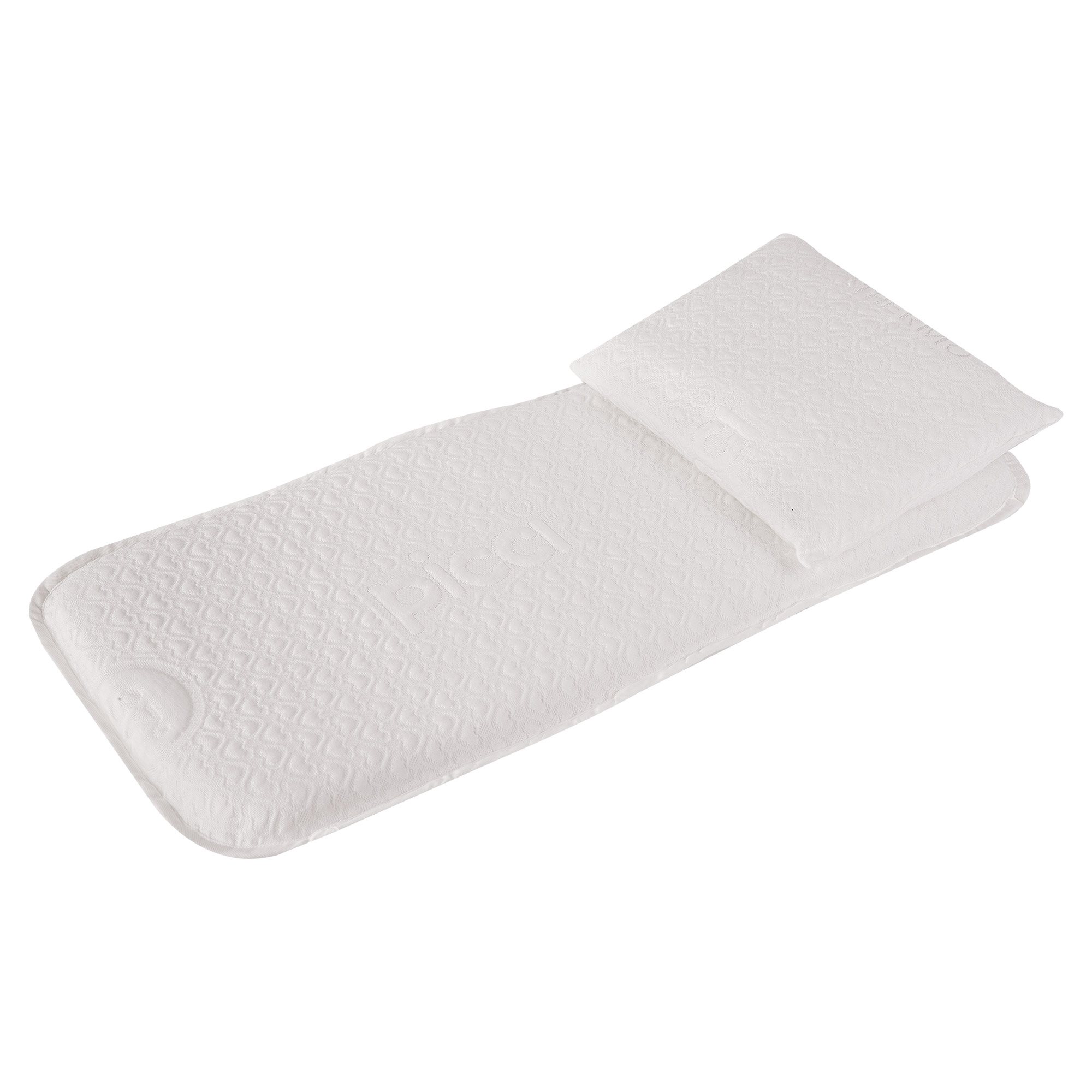 Completo cuscino e materasso termoregolatore per culla/carrozzina - Bianco