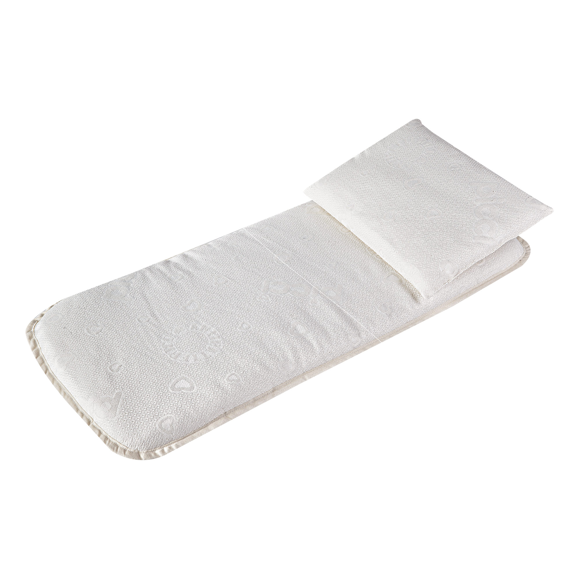 Completo cuscino e materasso antibatterico per culla/carrozzina - Bianco