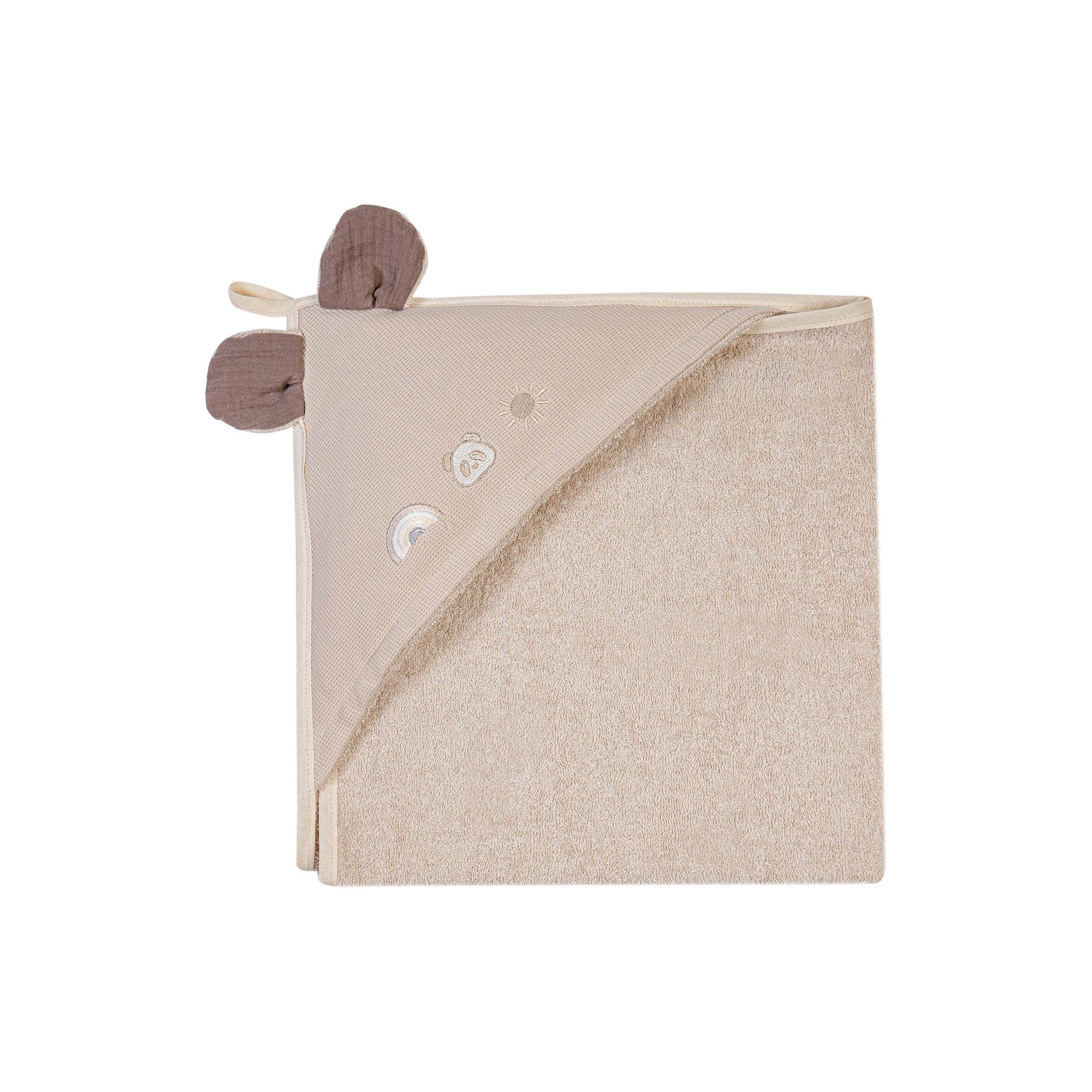 Telo bagno ricamato Arcobaleno - Tortora