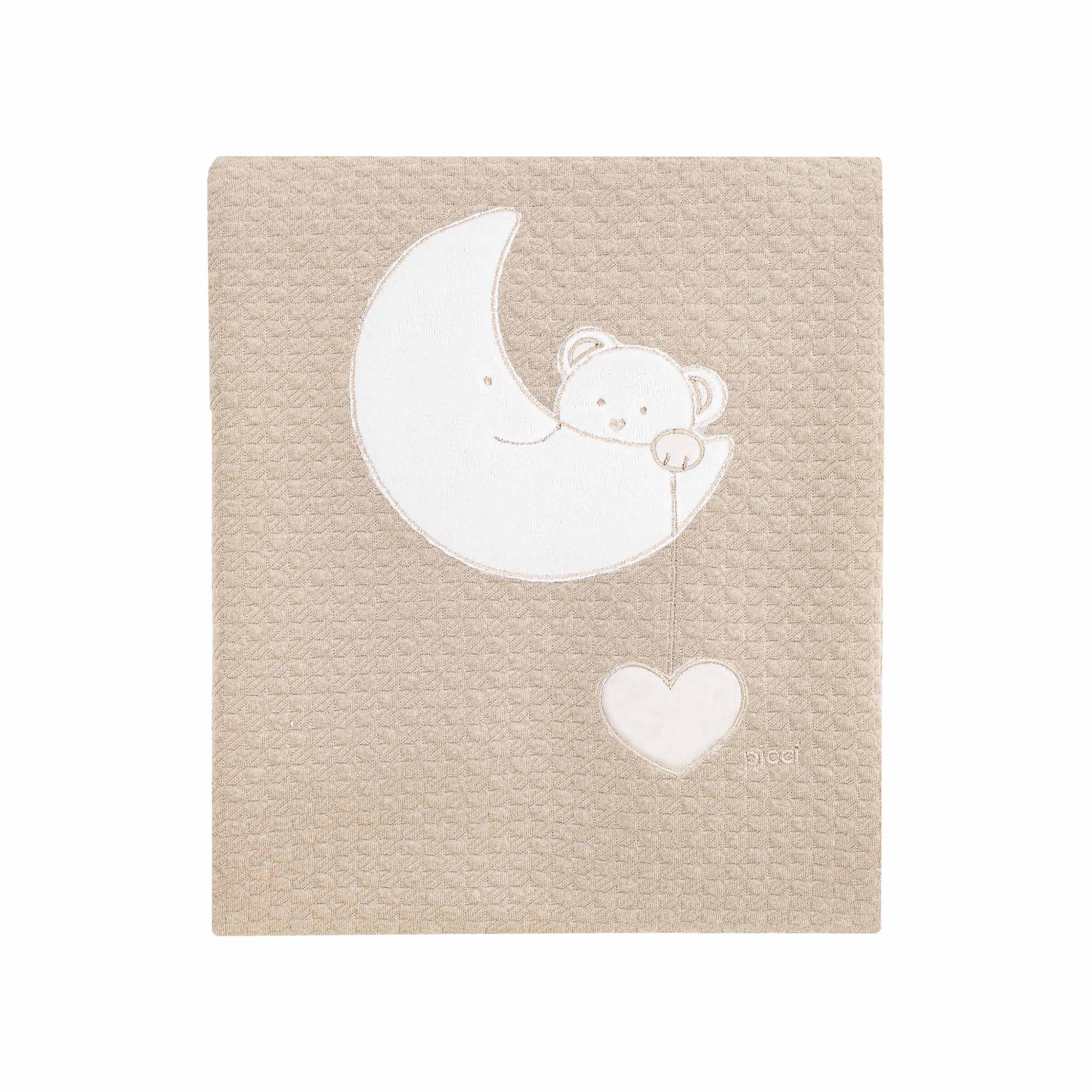 Copertina Soft ricamata per culla Lila - Tortora