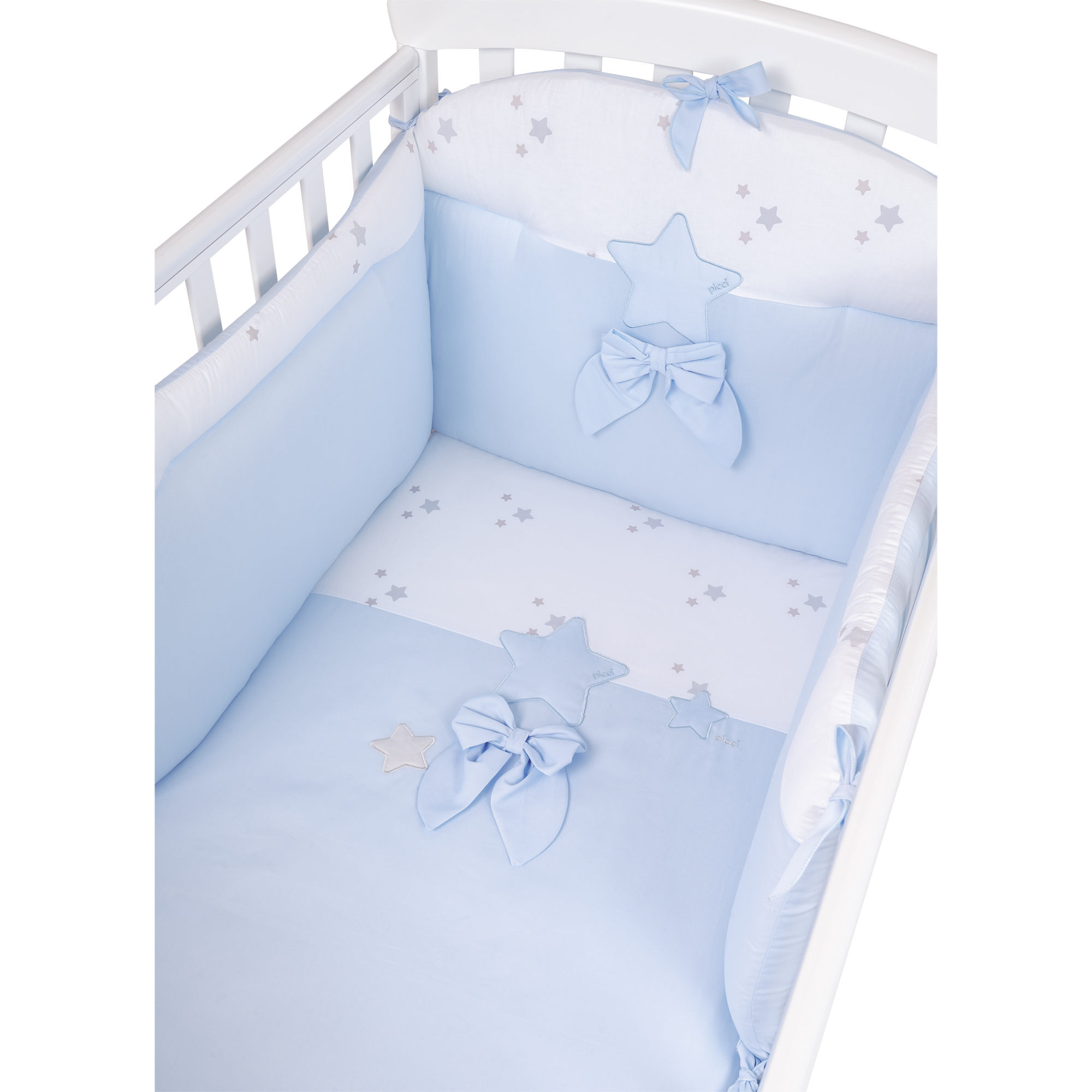 Set piumetto letto ricamato Dream - Cielo