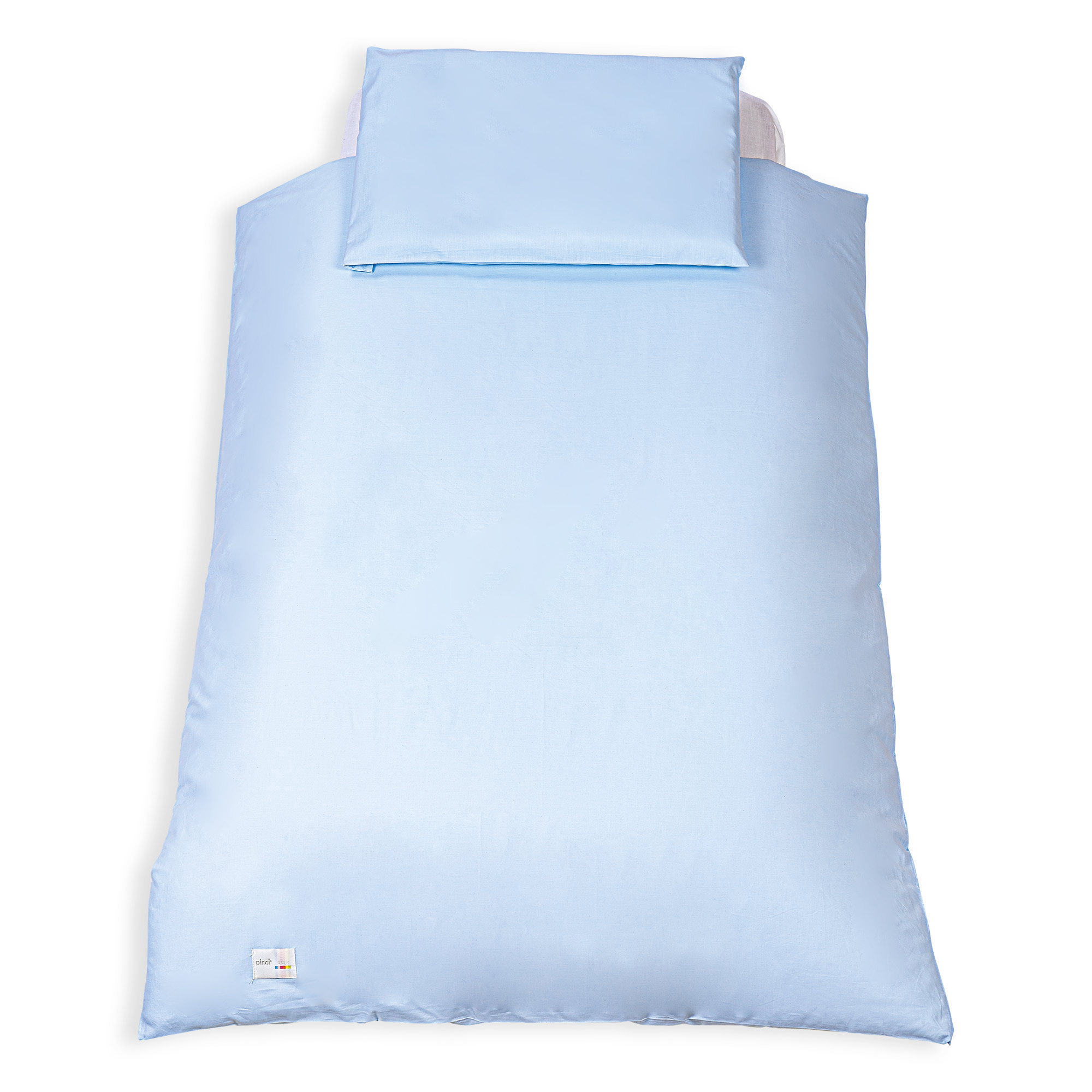 Copripiumino letto con federa tinta unita - Cielo