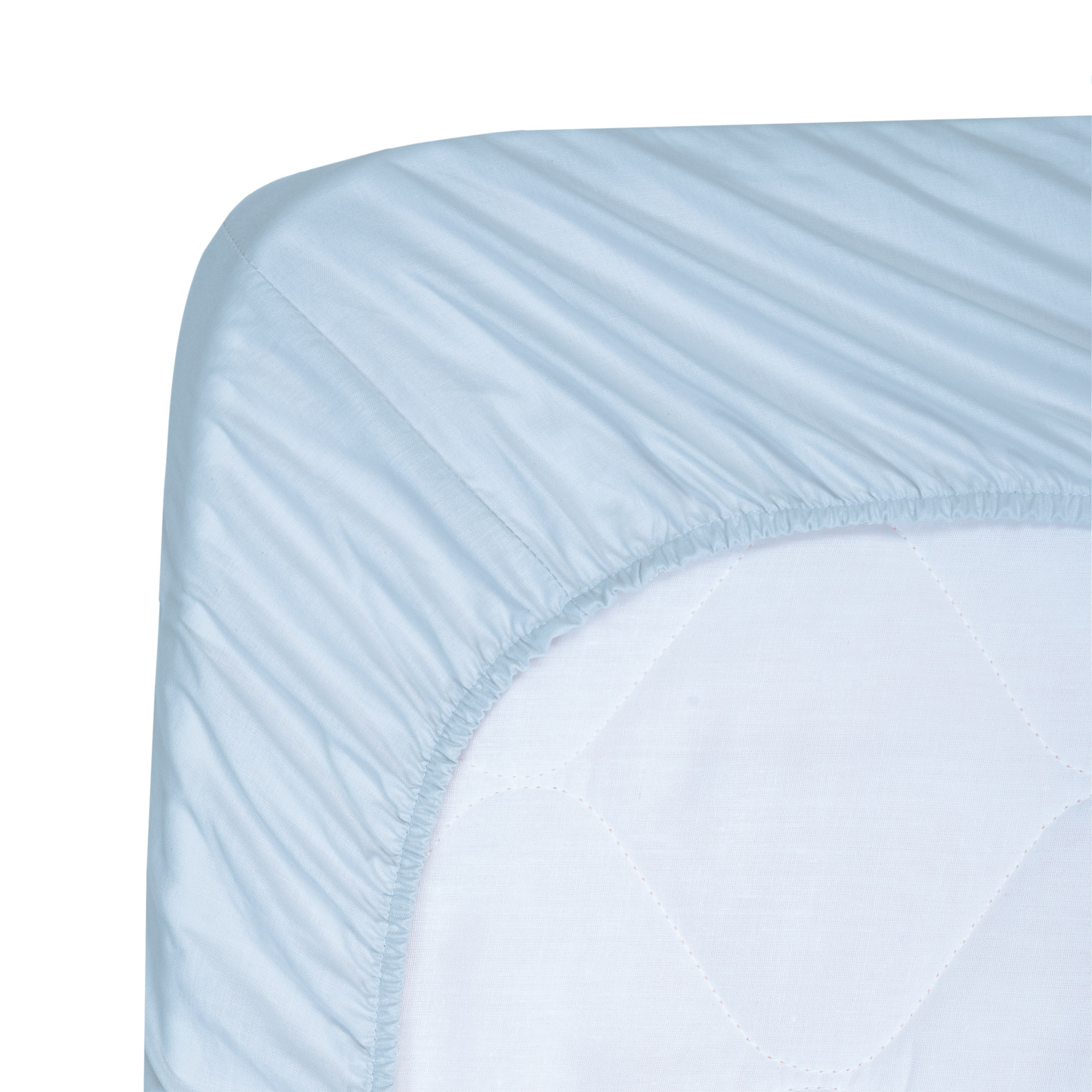 Coprimaterasso angolato per lettino in cotone - Cielo