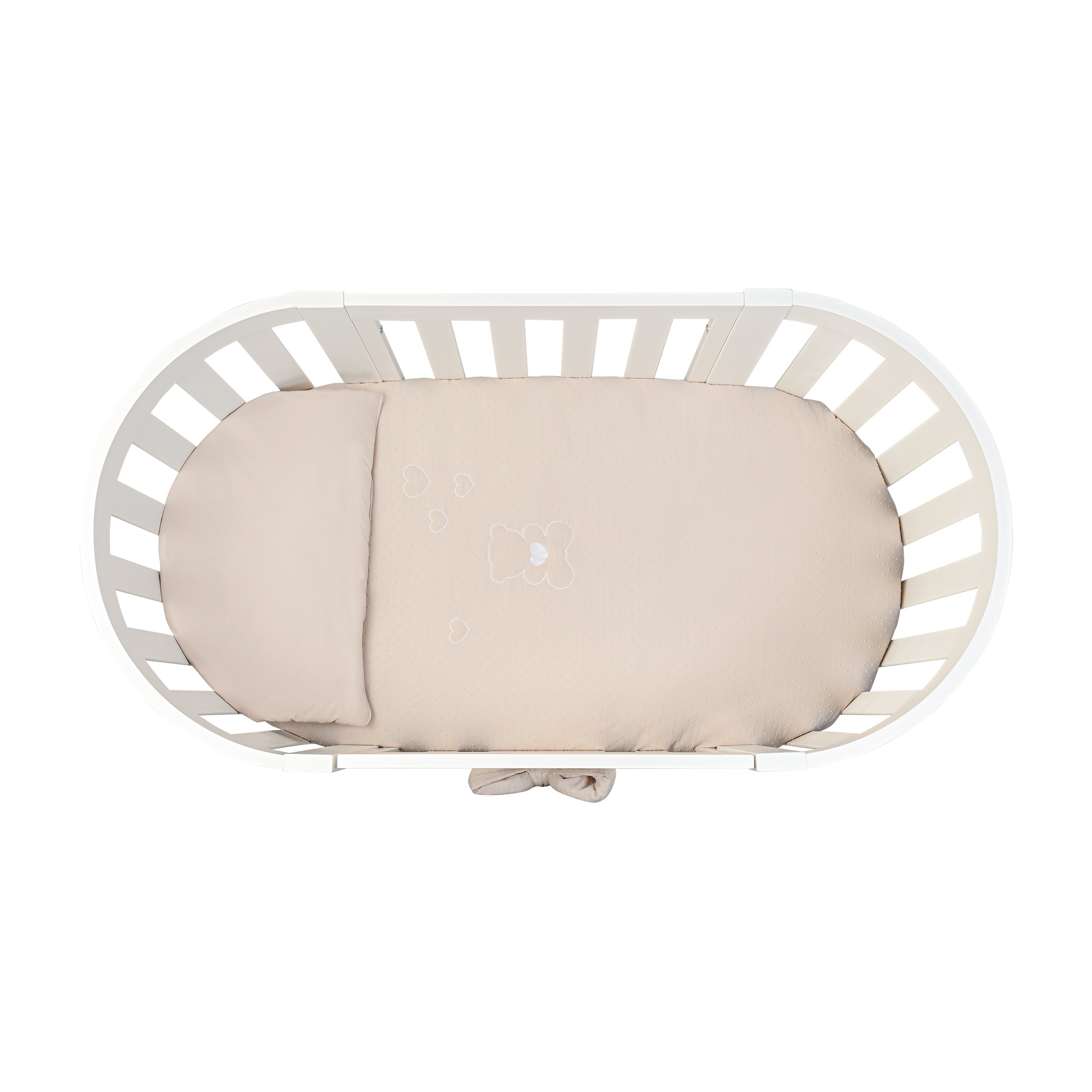 Set tessile piumetto imbottito plumetil con cuscino Piuma per letto ovale Rondò - Miele