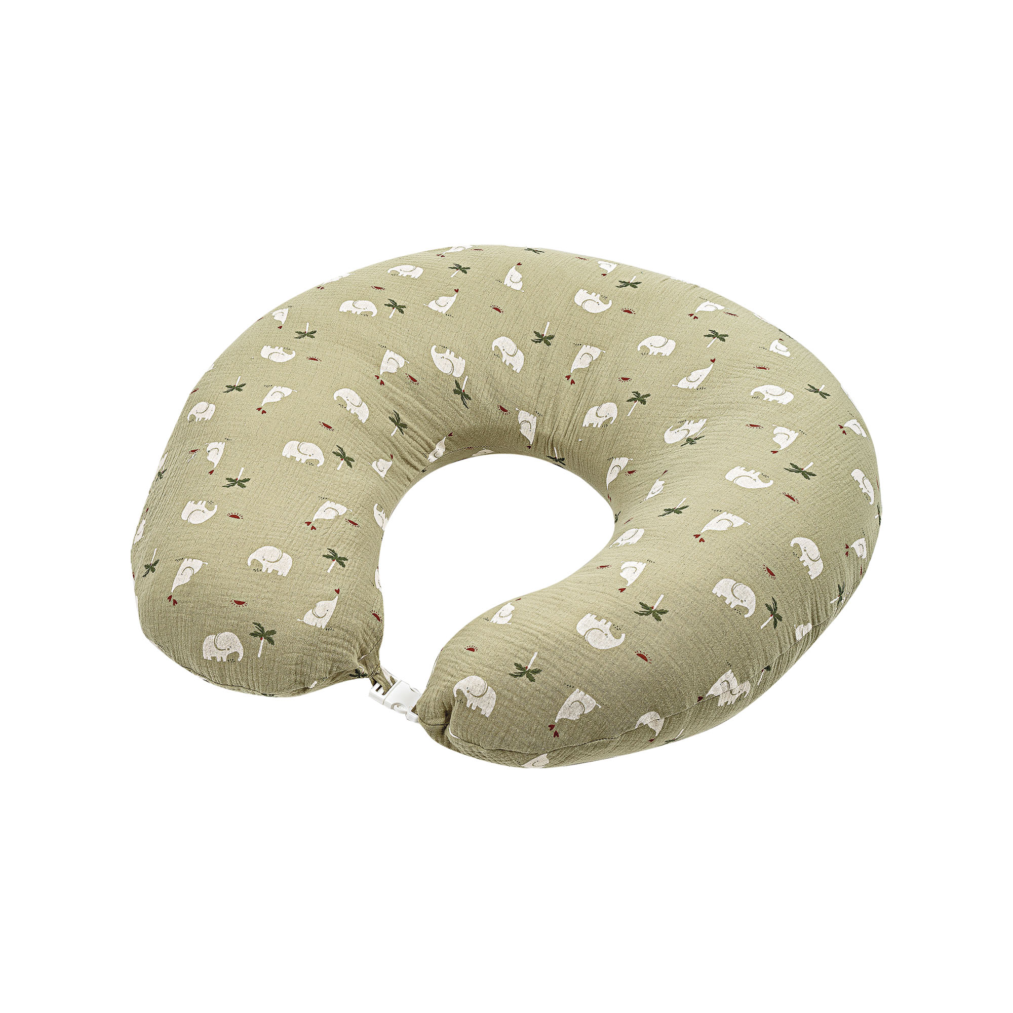 Cuscino allattamento in mussola di cotone Elefanti