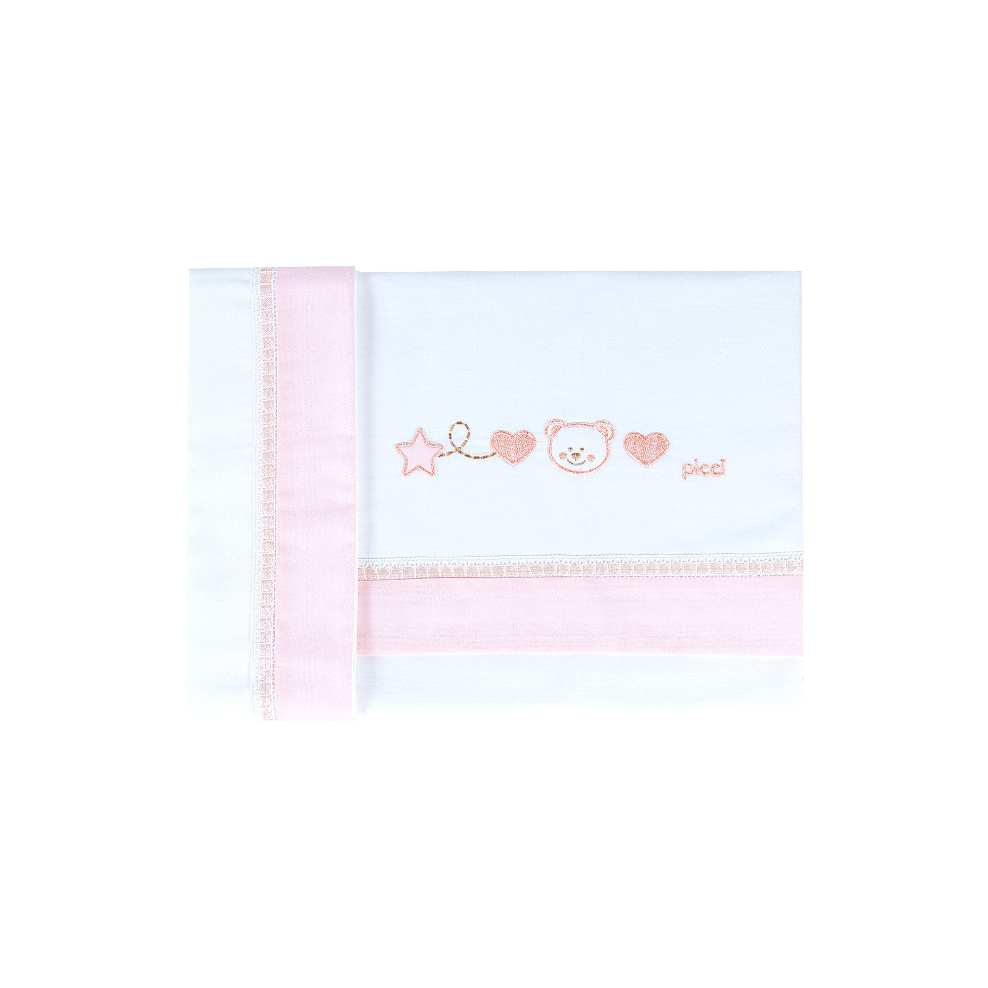 Set lenzuolino 3 pezzi per culla e carrozzina Nenè - Rosa