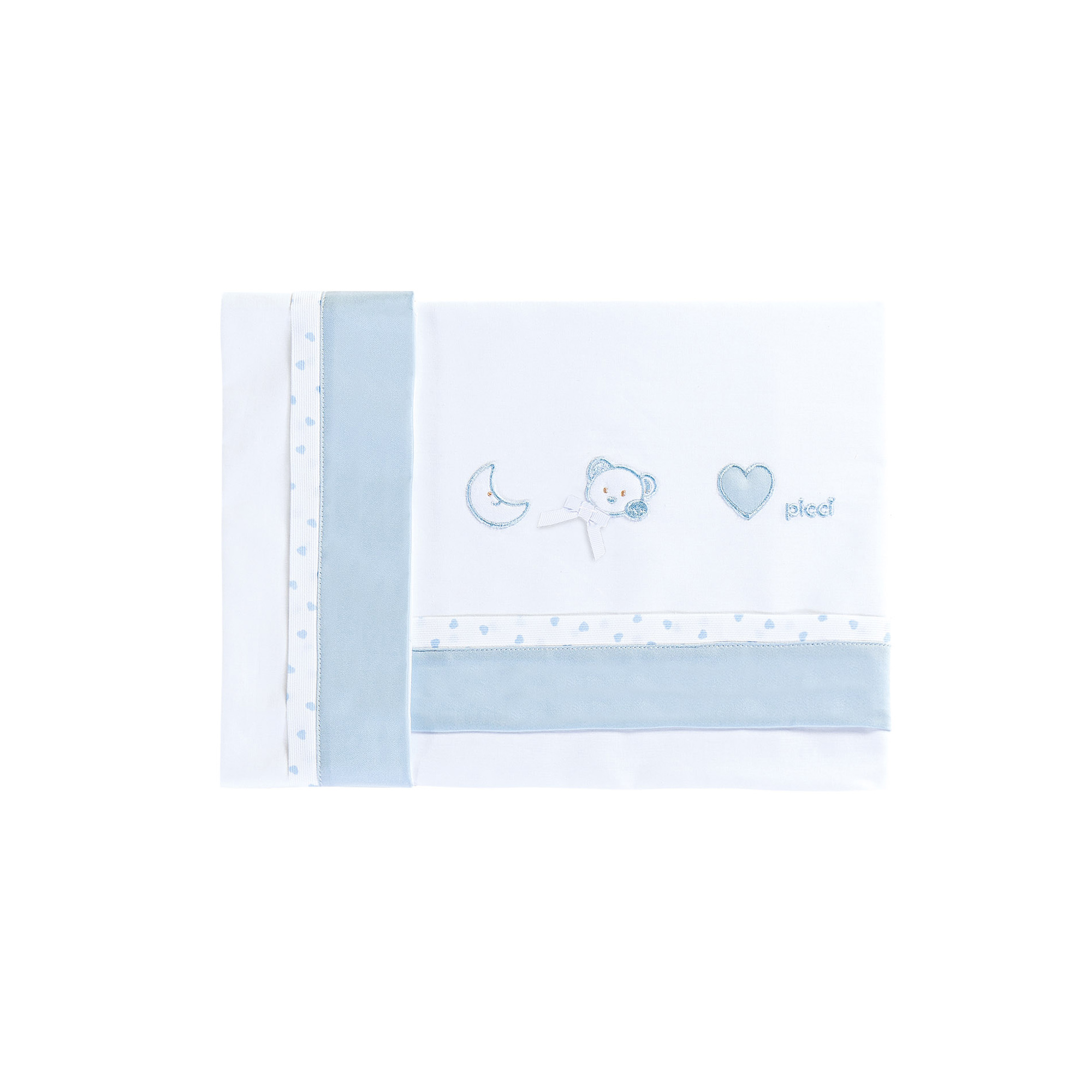 Set lenzuolino 3 pezzi per culla e carrozzina Lila Cielo