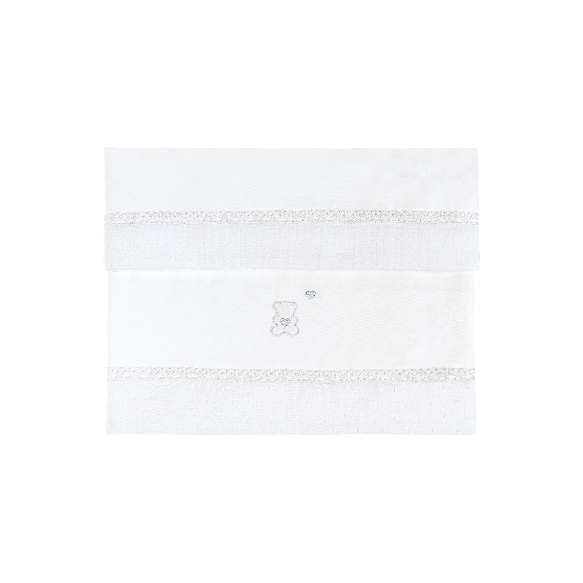 Set lenzuolino 2 pezzi Piuma per culla ovale Rondò - Bianco