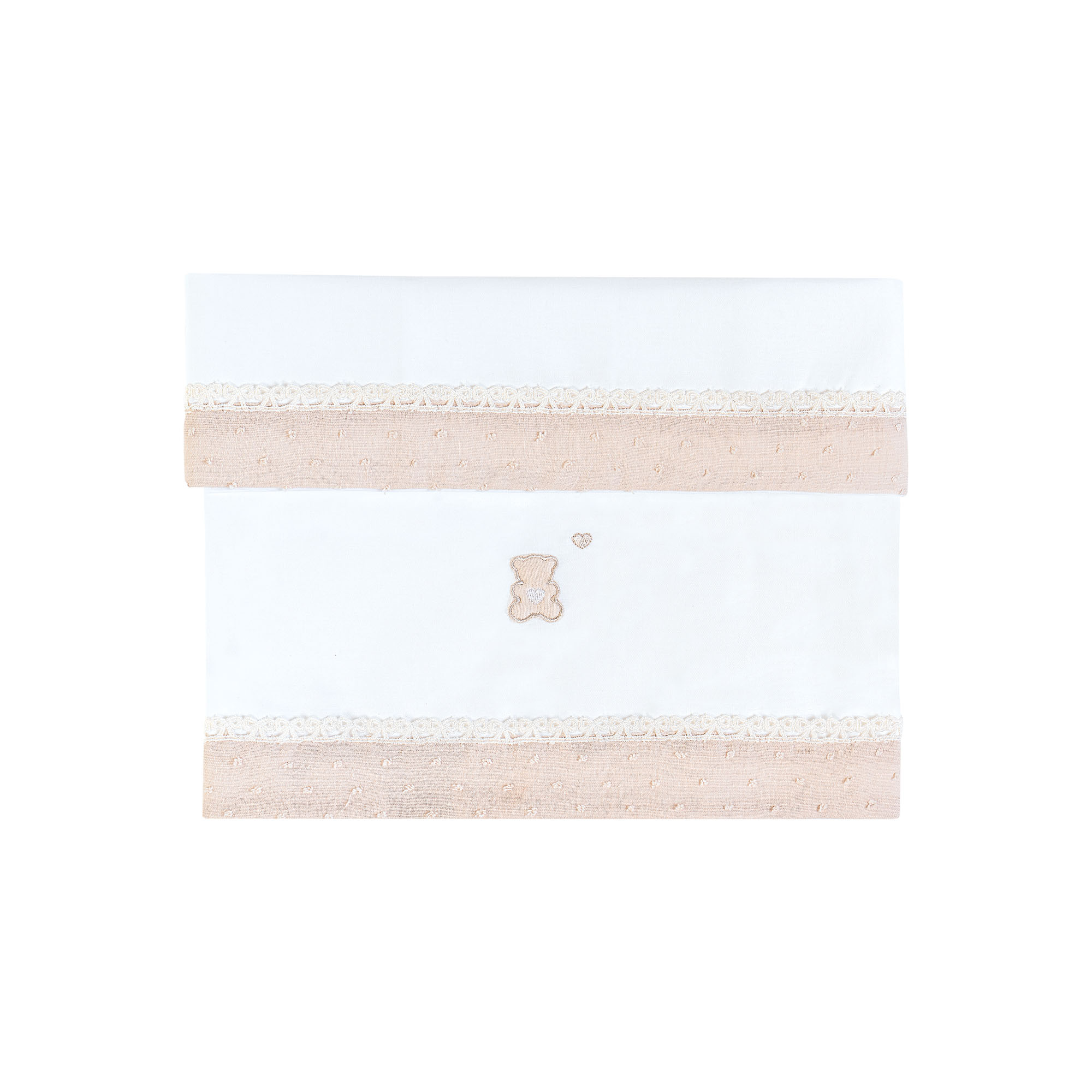 Set lenzuolino 2 pezzi Piuma per culla ovale Rondò - Miele