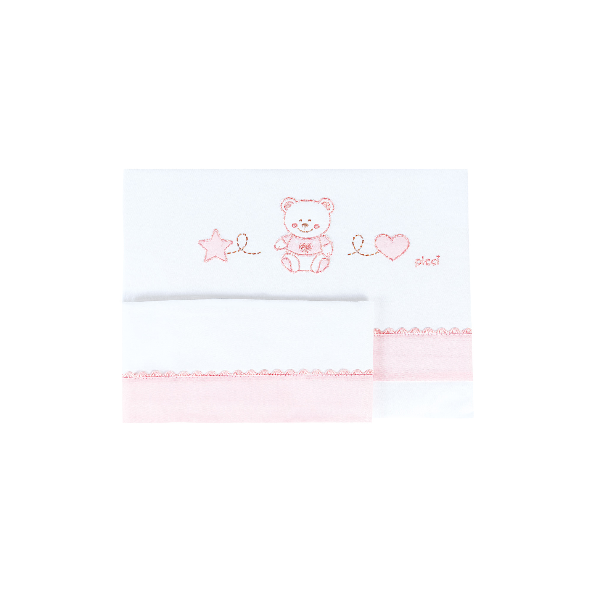 Set lenzuolino letto 3 pezzi Nenè - Rosa