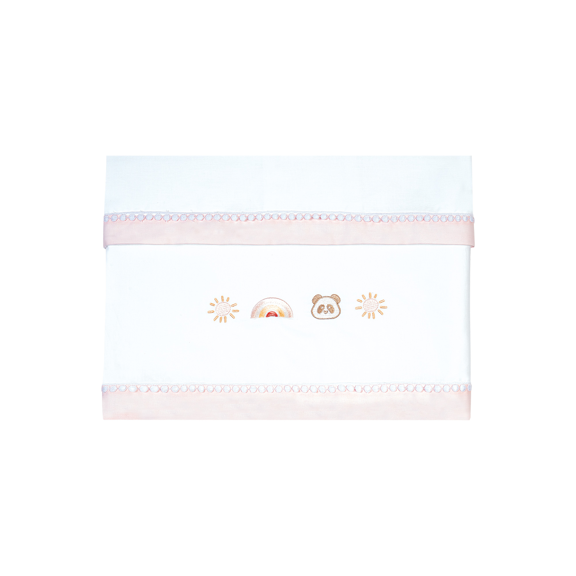 Set lenzuolino letto 3 pezzi Arcobaleno - Rosa malva