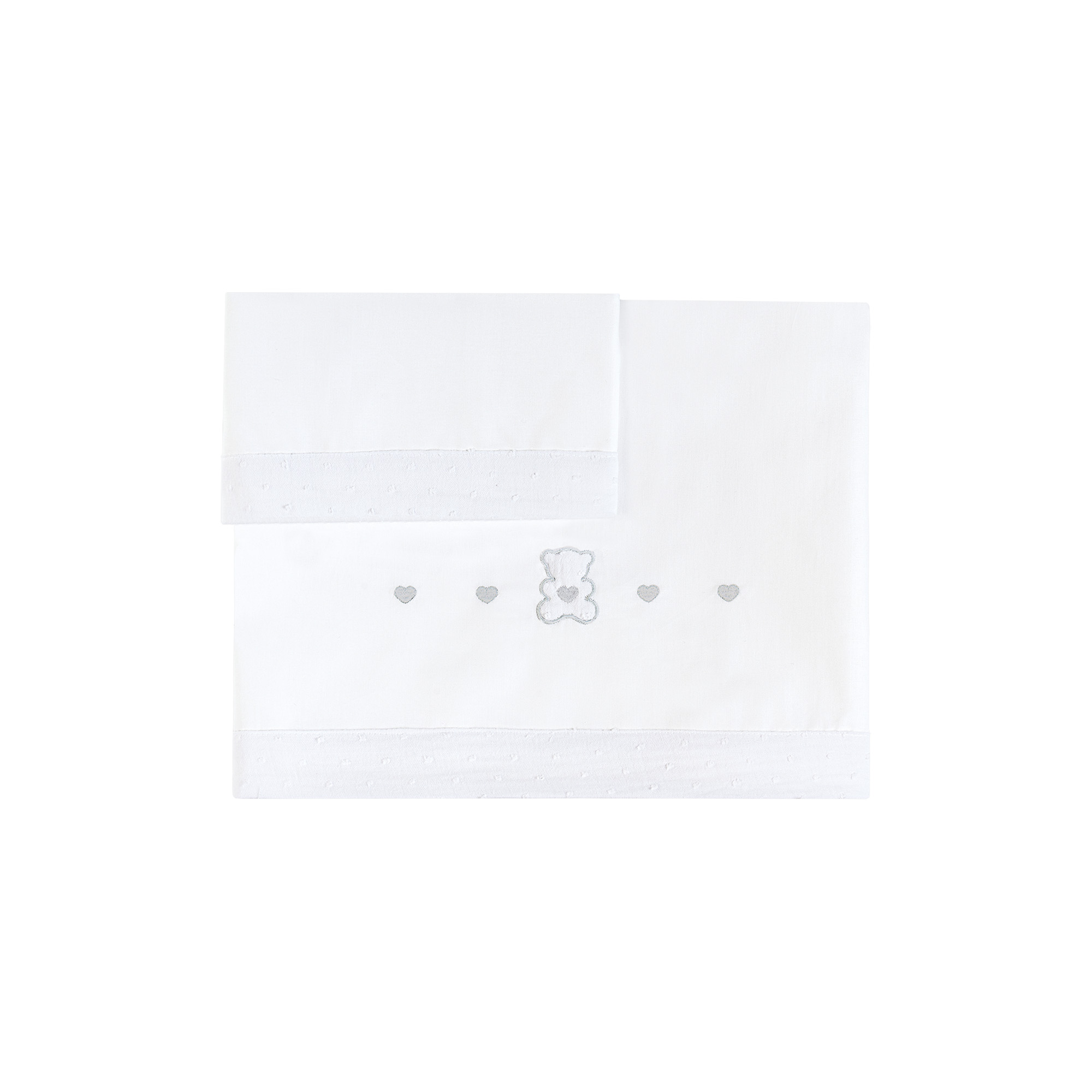 Set lenzuolino 2 pezzi Piuma per letto ovale Rondò - Bianco