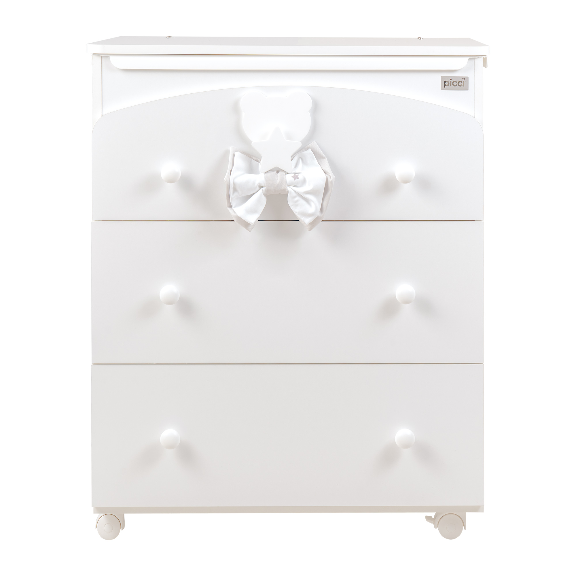 Cassettiera 3 cassetti bianca con decoro Dream