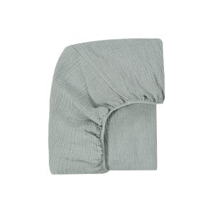 Coprimaterasso letto con angoli in mussola di cotone organico - Verde vintage